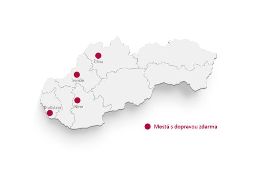 Mapa montážních týmů Alfastyl Slovensko